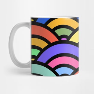 Multi Colour Rainbow Curves Mug